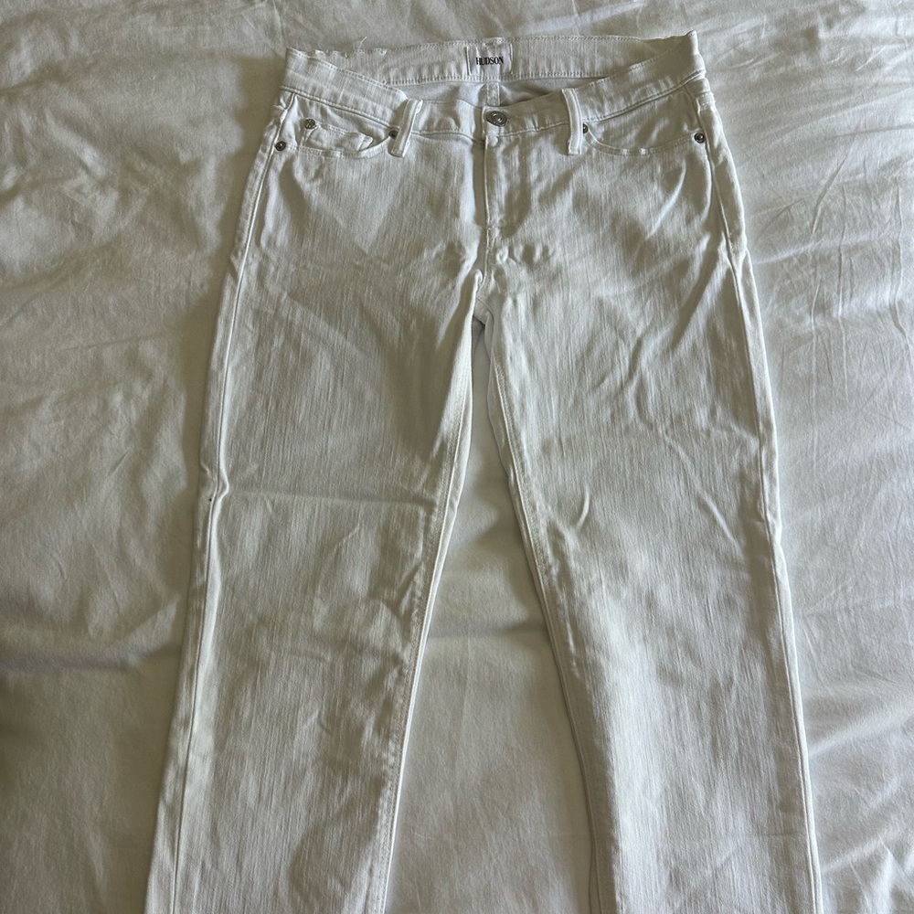 Hudson womens 27, cropped jeans, raw edge hem